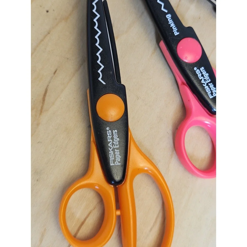 Lot of 9 Fiskars Paper Edgers Decorative Craft Scissors Assorted Patterns Colors